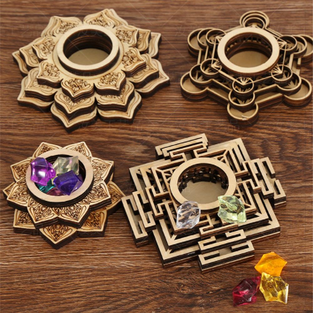 Crystal Ball Decor - لوتس نمط الحرف الخشبية حامل ل